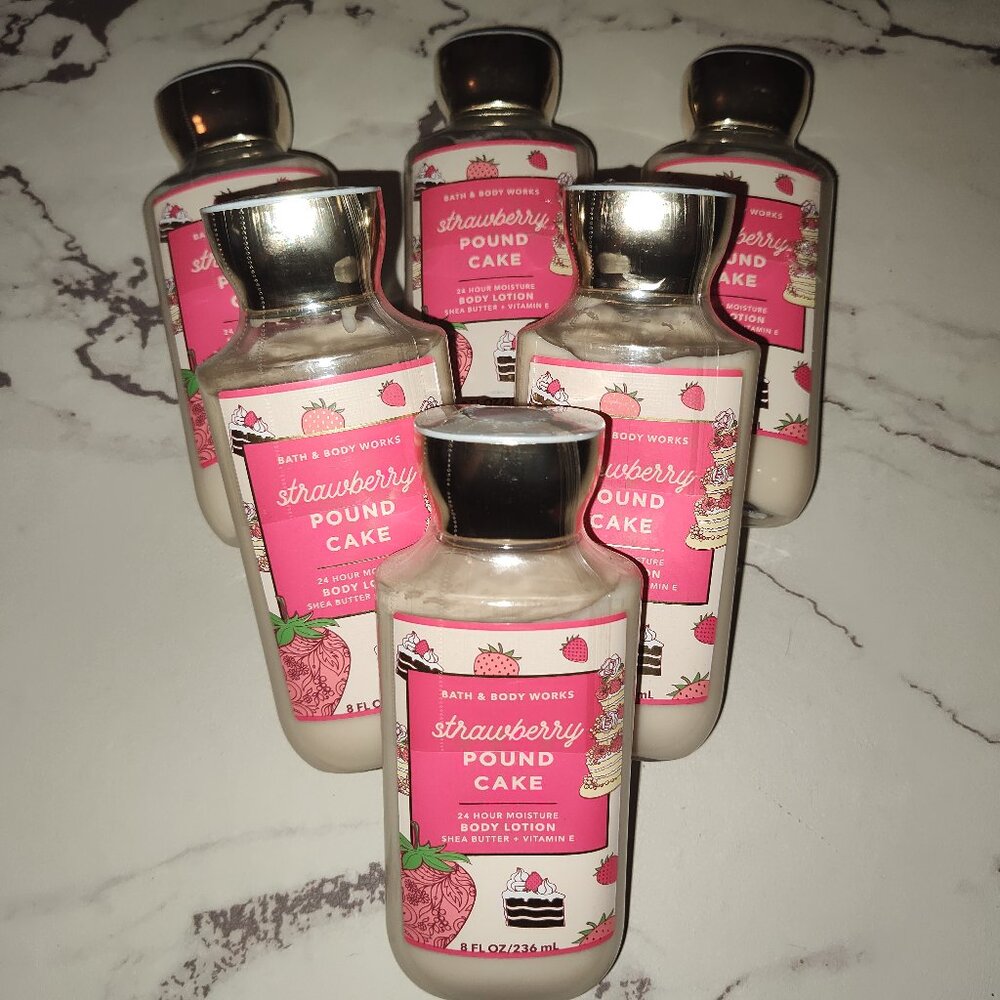 Bath & Body Works Strawberry Pound Cake Body Lotion - Bundle of 6